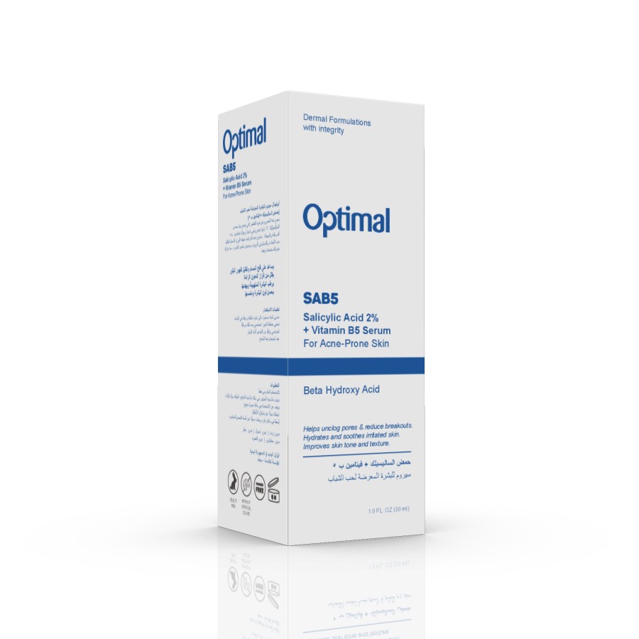 Optimal SAB5 Salicylic Acid 2% + Vitamin B5 serum for Acne prone skin